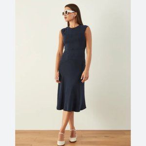 ADAY SAVE THE DATE NAVY SHORT SLEEVE MIDI DRESS - XL